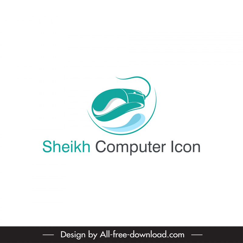 logo sheikh computer template flat classic design mouse sketch