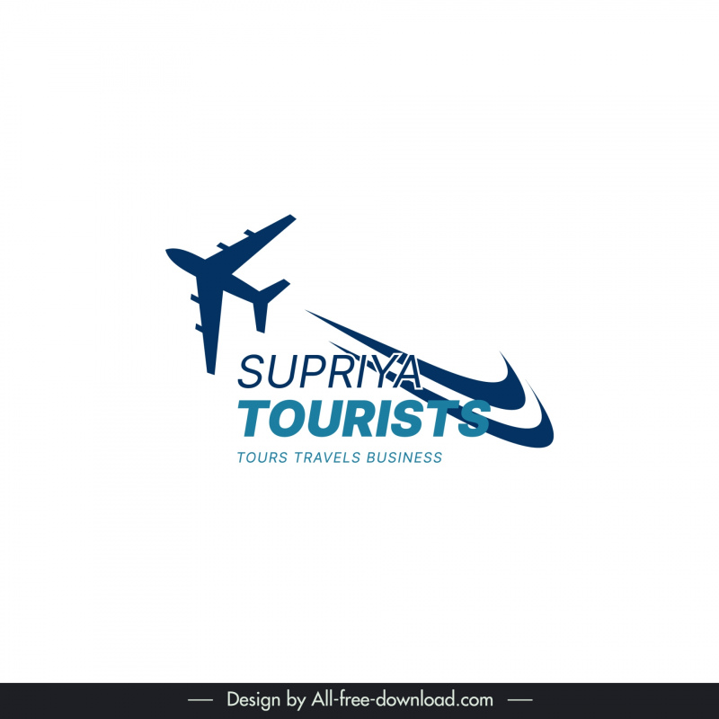 logo supriya tourists design elements dynamic silhouette plane
