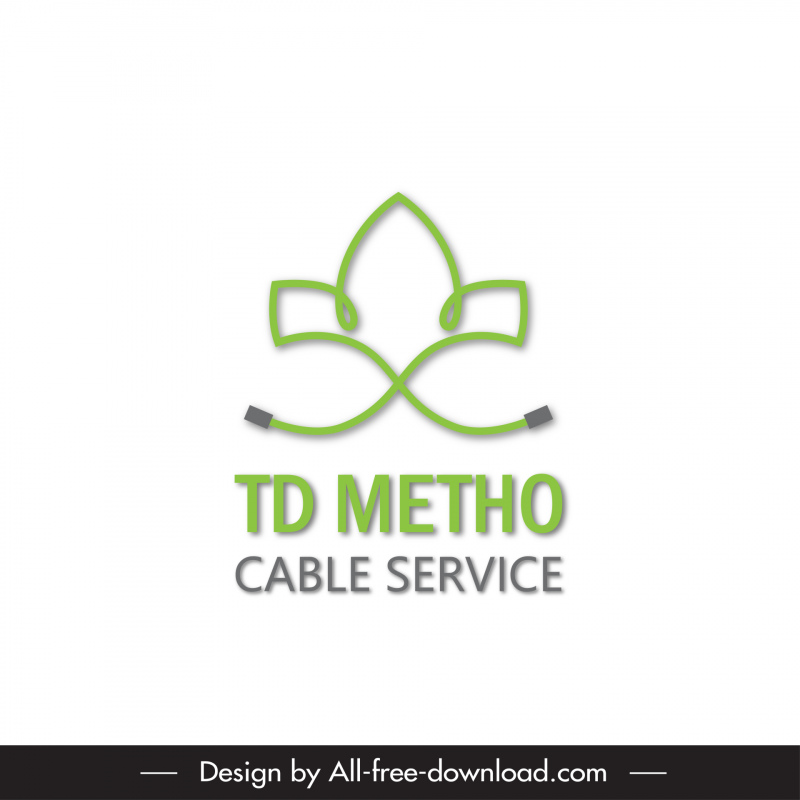 logo td metho cable service template symmetric shape outline lines plug sketch