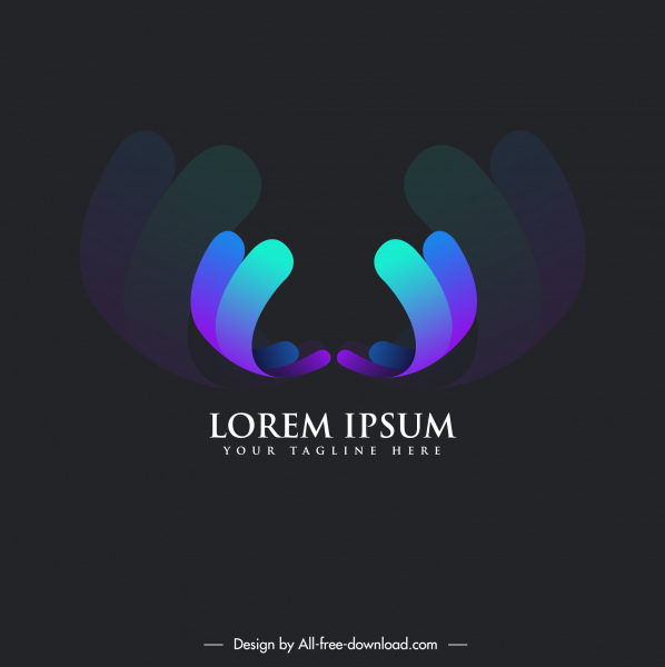 logo template modern colored symmetric 3d abstract shape