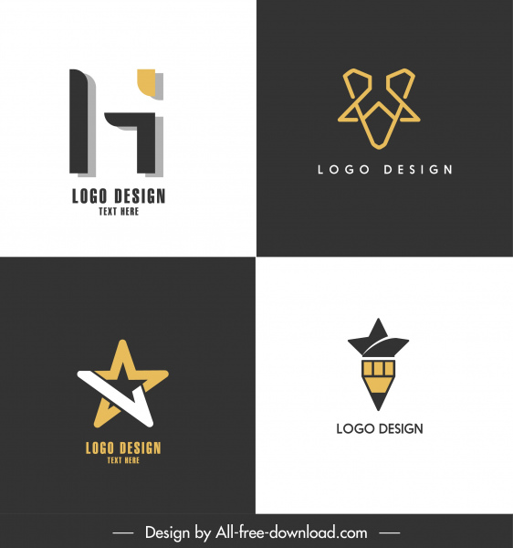 logo templates geometric star shapes flat contrast