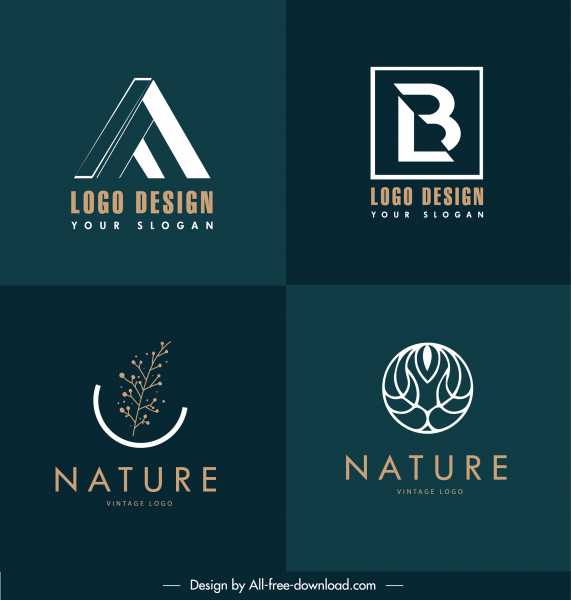 logo templates texts shapes nature elements sketch