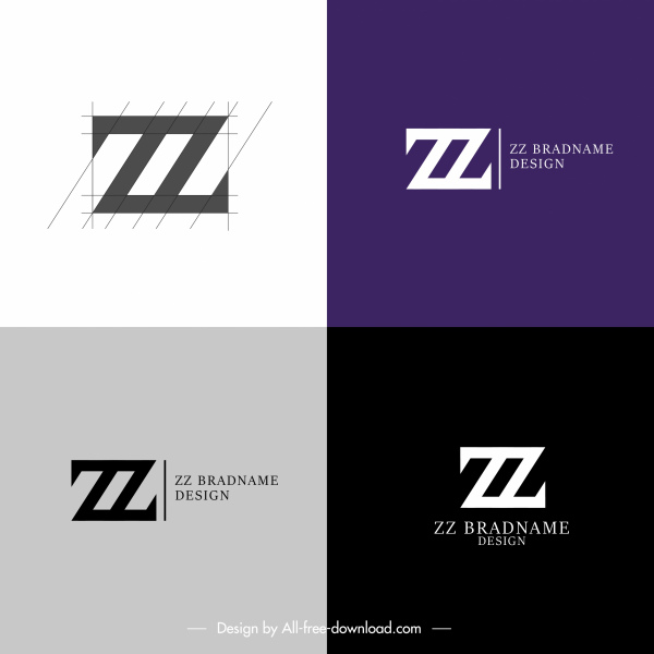 logo templates z shapes sketch flat modern