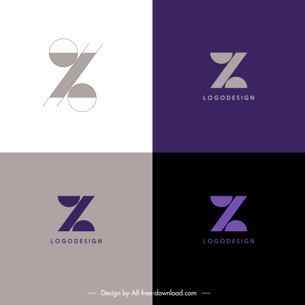 logo templates z shapes sketch flat symmetric design