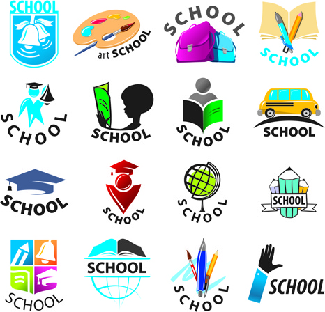 logos school vectors 