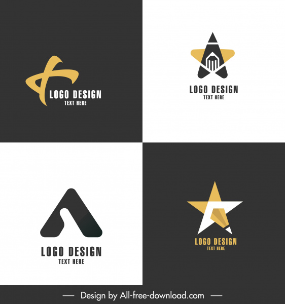logotypes templates flat contrasted design