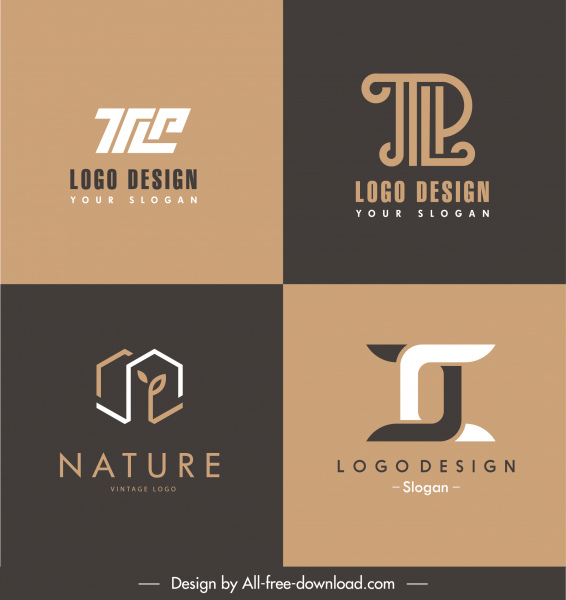 logotypes templates flat texts house shape sketch
