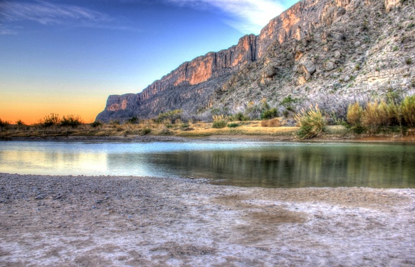 looking across the rio grande at big bend national park texas