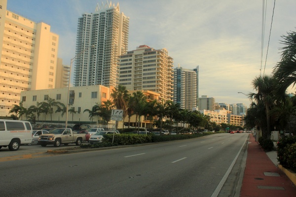 looking down the street in miami florida