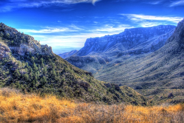 looking far away into the chisos at big bend national park texas
