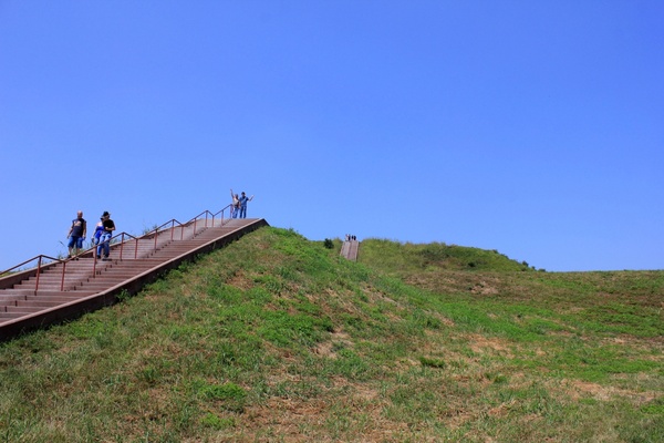 looking up monks mound at cahokia mounds illinois 