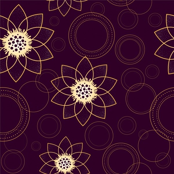 lotus background circle decoration repeating sketch 