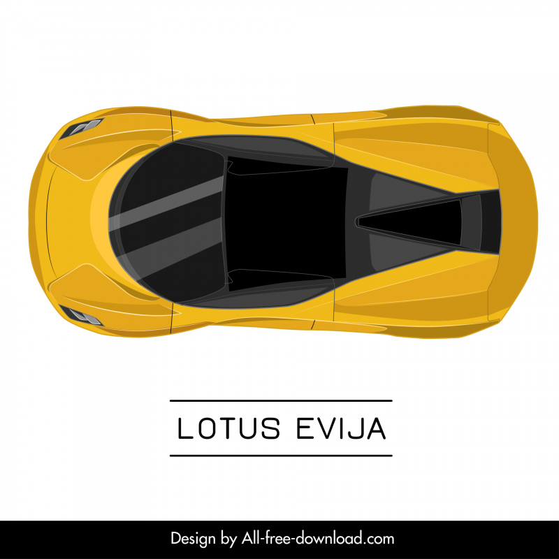 lotus evija car advertising template modern symmetric top view sketch