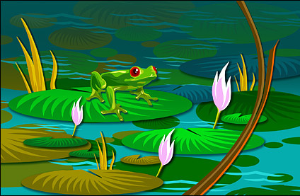 Lotus leaf frogs