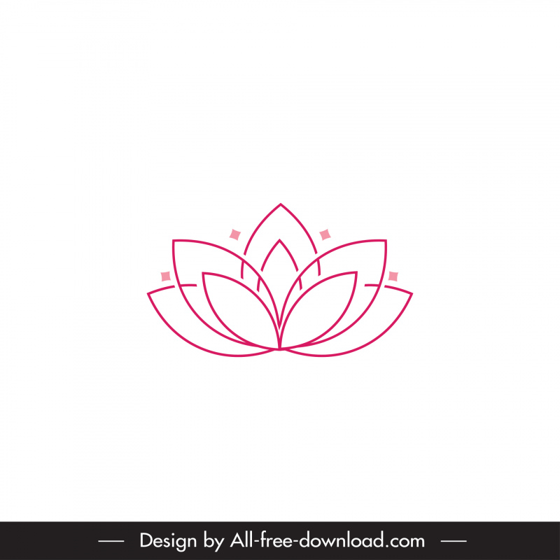 lotus  logotype flat pink symmetrical outline