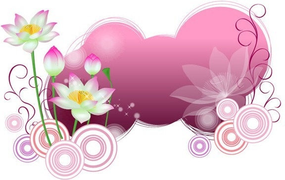 lotus with abstract background vector illustration