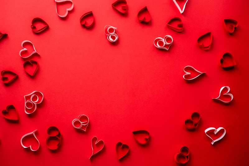 love backdrop paper heart shapes decor