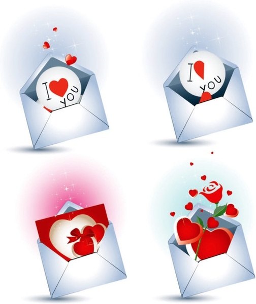 love letter theme vector