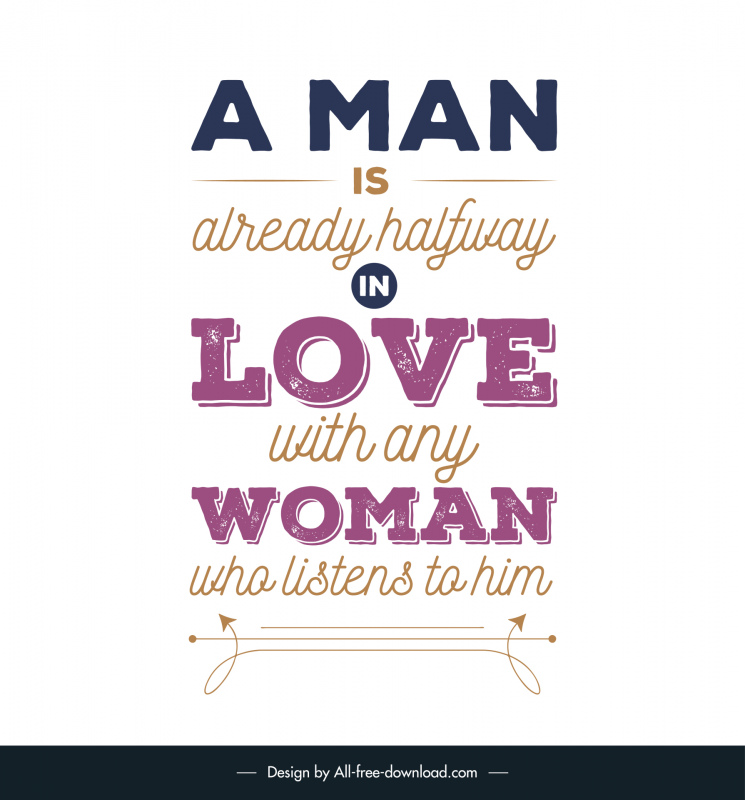 love quotes for her poster template symmetric classical texts arrows decor