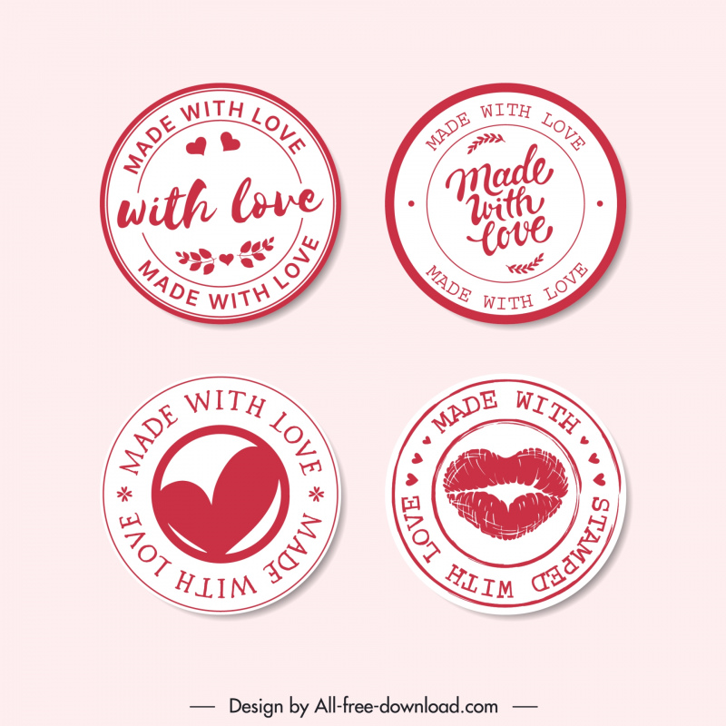 love stamps collection classical heart lips decor 