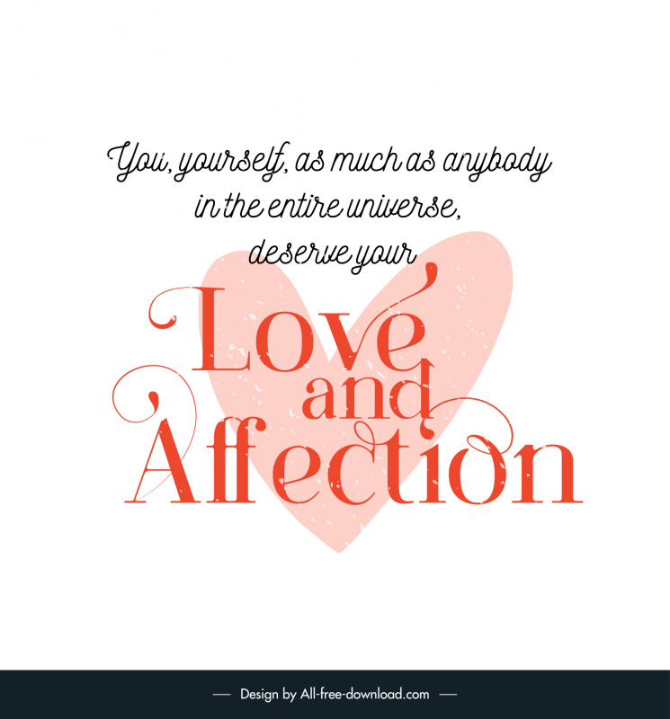 love yourself quotes banner template calligraphic texts hearts sketch classical design 