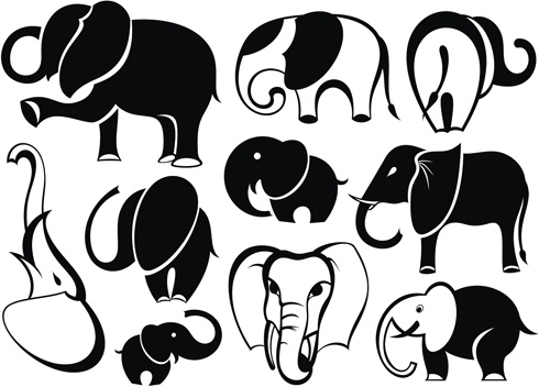 lovely animals vector silhouettes