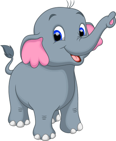 lovely cartoon elephant vector