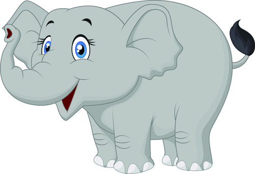 lovely cartoon elephant vector 