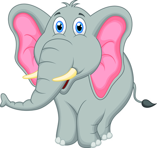 lovely cartoon elephant vector 