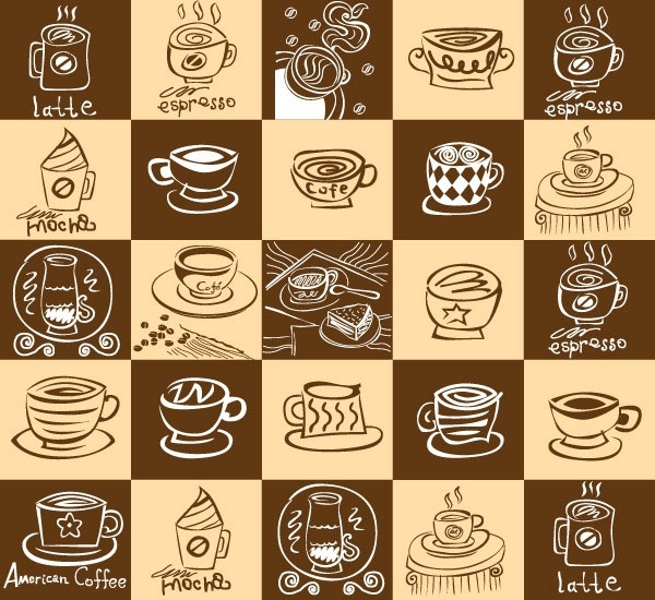 lovely coffee theme vector 3