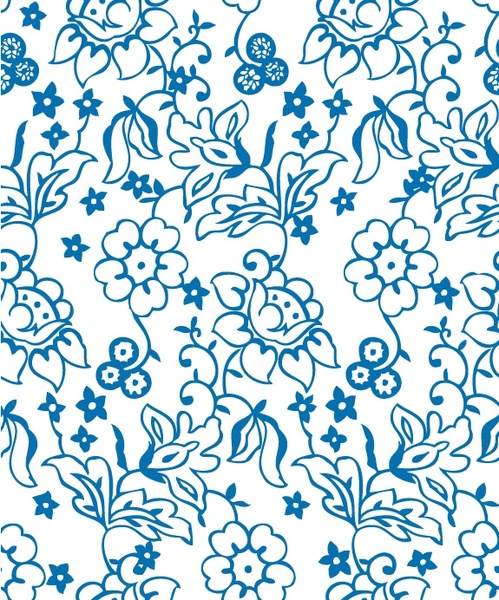lovely flower pattern background vector lines