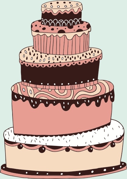 lovely multilayered cake vector