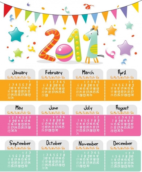 Lovely Style Calendar for 2011 Vector Graphic