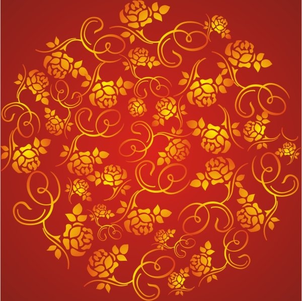 luxurious gold flower background vector 