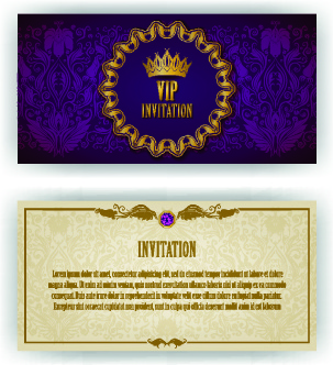 luxurious vip invitation cards vector
