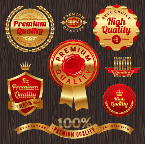 luxury business labels and badge vector