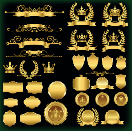 luxury golden labels vector 
