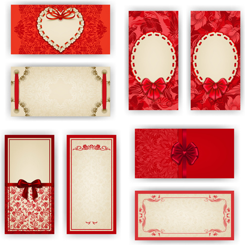 luxury holiday greeting cards vector set