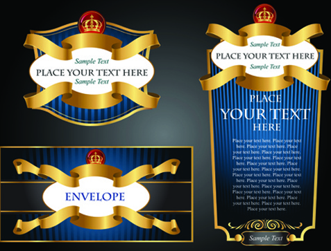 luxury of black and gold labels vector