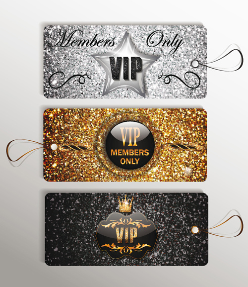 luxury vip gold cards vector