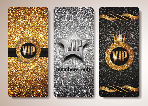 luxury vip gold cards vector