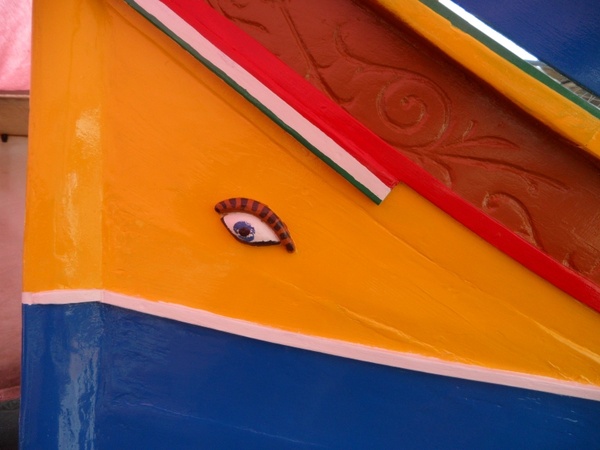 luzzu detail colorful boat