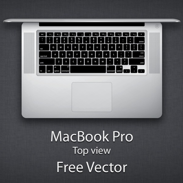 macbook pro (top view) free vector 