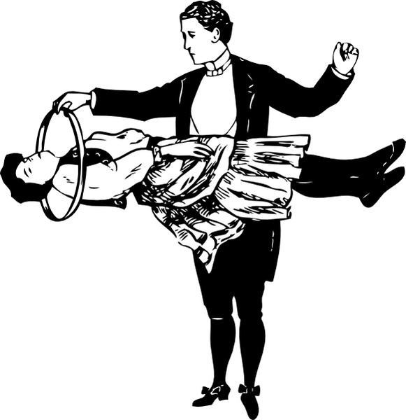 Magician And Floating Lady clip art
