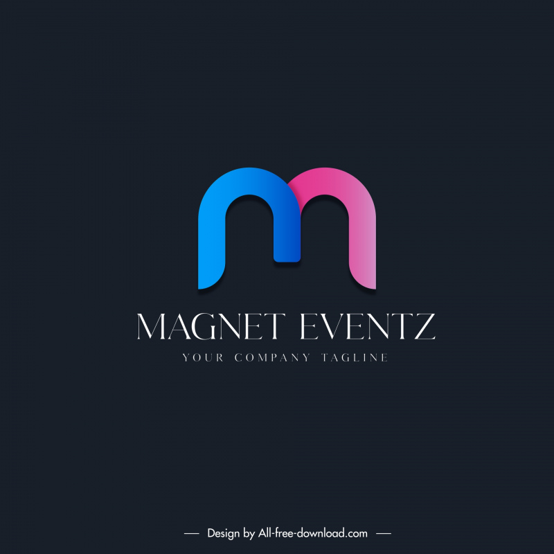 magnet eventz logo design elements symmetric modern texts