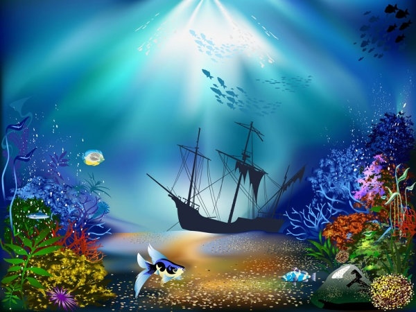 Magnificent underwater world 01 vector Free vector in Encapsulated ...