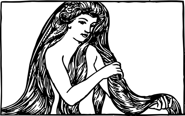 Maiden With Long Hair clip art