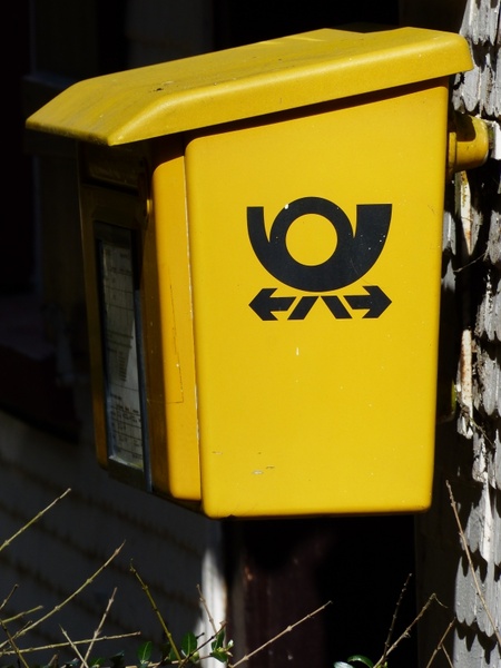mailbox yellow letters