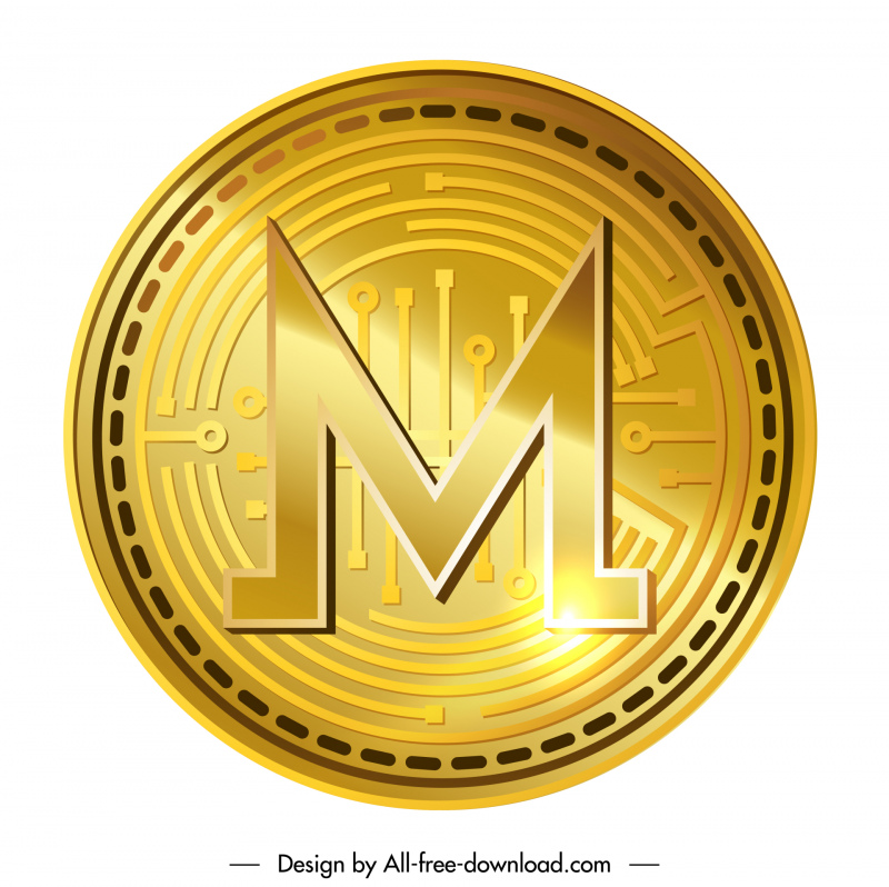 maker coin sign icon shiny luxury golden design