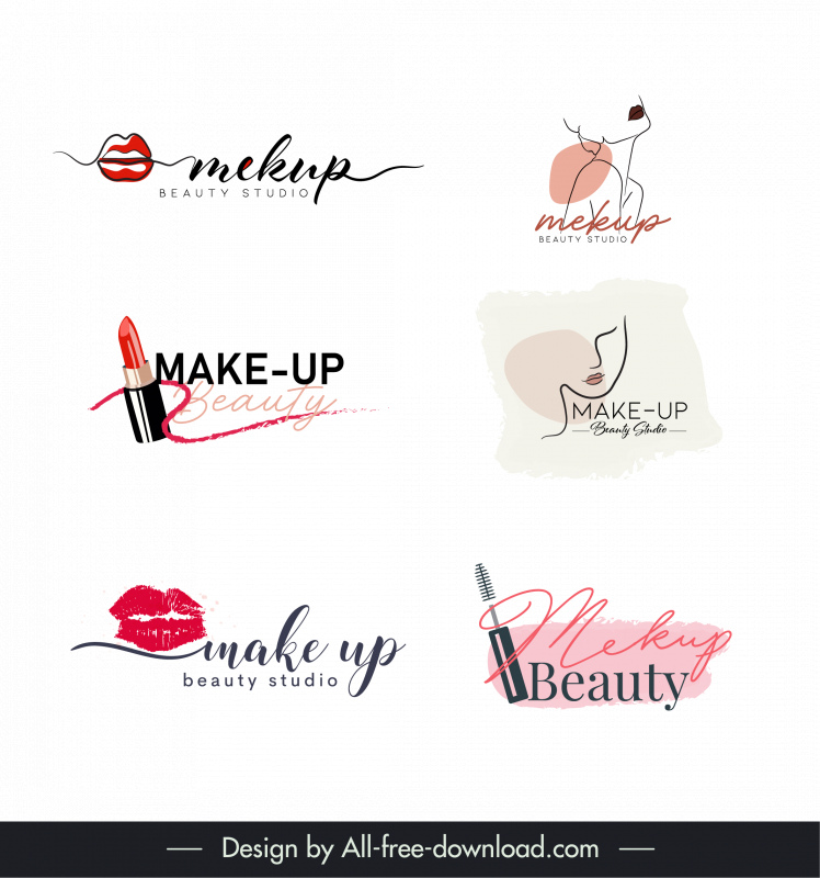 makeup beauty studio logo handrawn symbols